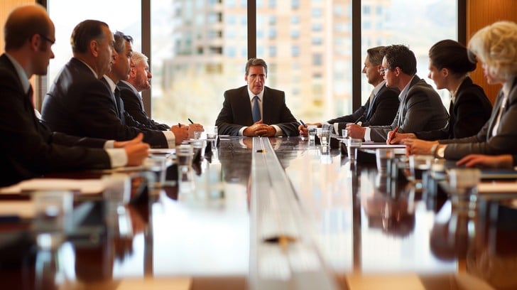 Reunião de negócios estratégica